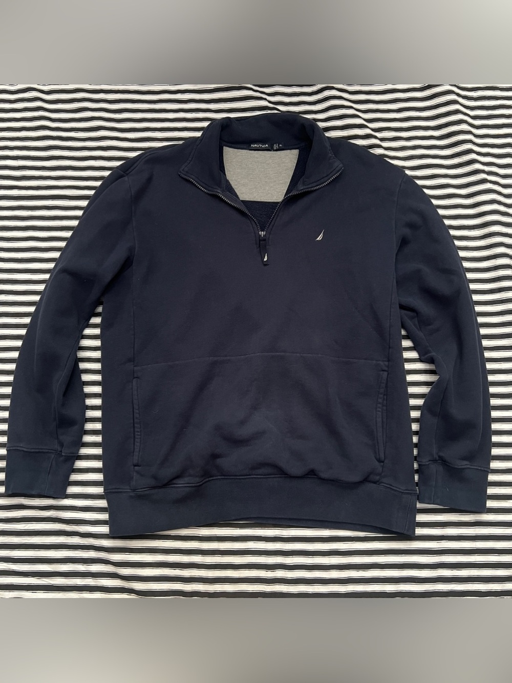 Nautica Men's Navy Quarter-Zip Pullover Sweater